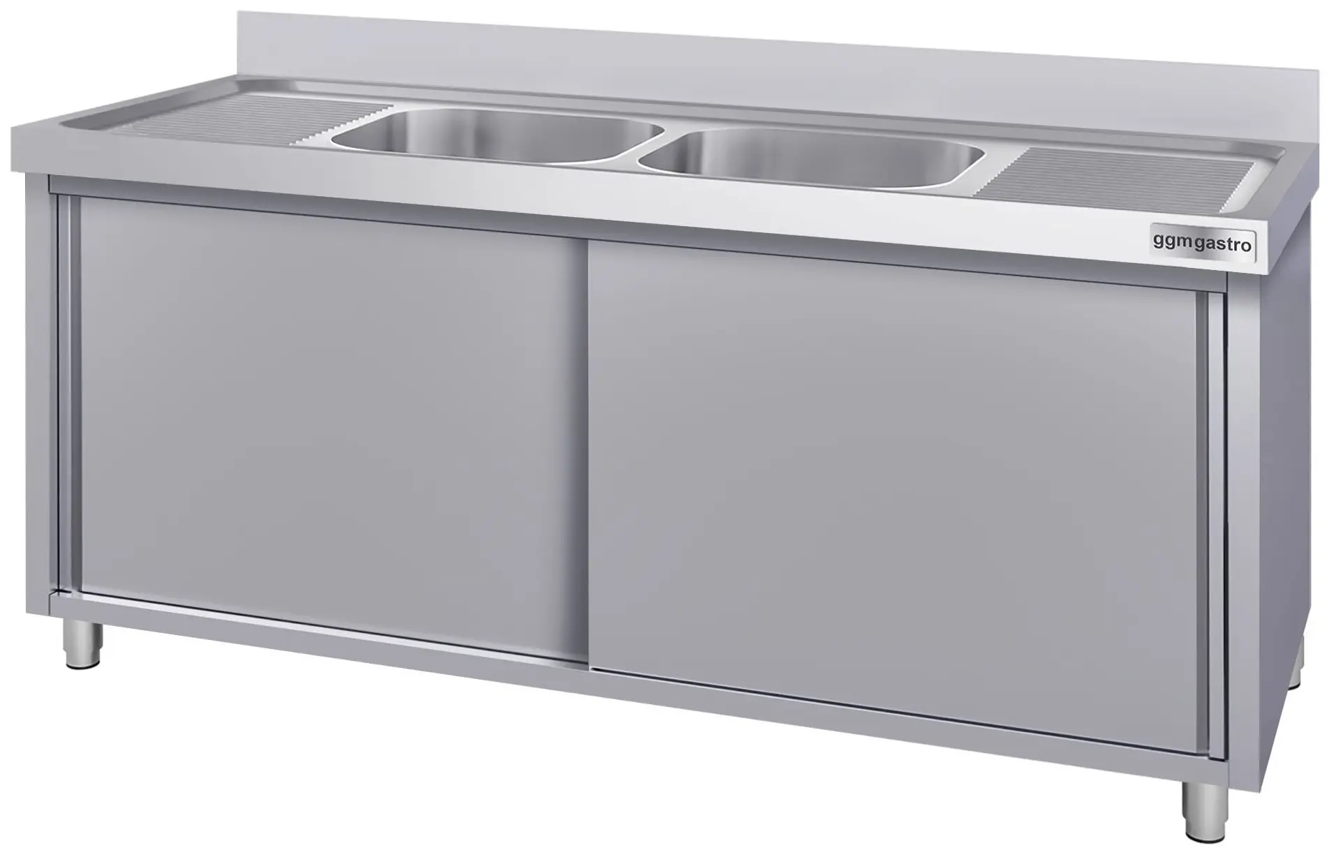Стол-тумба с мойкой GGM Gastro SSK187BM2#ECO (Inox) - 3