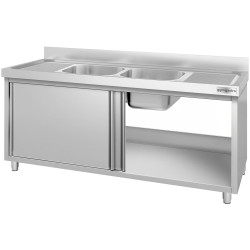 Стол-тумба с мойкой GGM Gastro SSK187BM2#ECO (Inox) Thumb