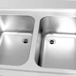 Стол-тумба с мойкой GGM Gastro SSK187BM2#ECO (Inox) Thumb
