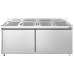 Masa-dulap cu chiuveta GGM Gastro SSK187BM2 (Inox) Thumb
