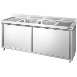 Masa-dulap cu chiuveta GGM Gastro SSK187BM2 (Inox) Thumb