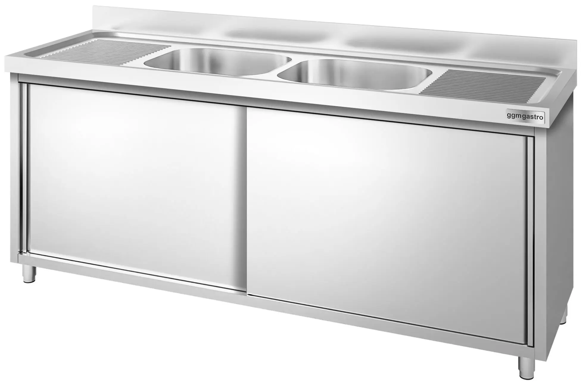 Masa-dulap cu chiuveta GGM Gastro SSK187BM2 (Inox) - 3