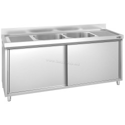 Стол-тумба с мойкой GGM Gastro SSK187BM2 (Inox)