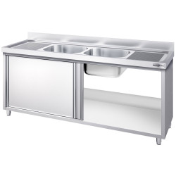 Masa-dulap cu chiuveta GGM Gastro SSK187BM2 (Inox) Thumb