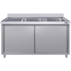 Стол-тумба с мойкой GGM Gastro SSK187BR2#ECO (Inox) Thumb