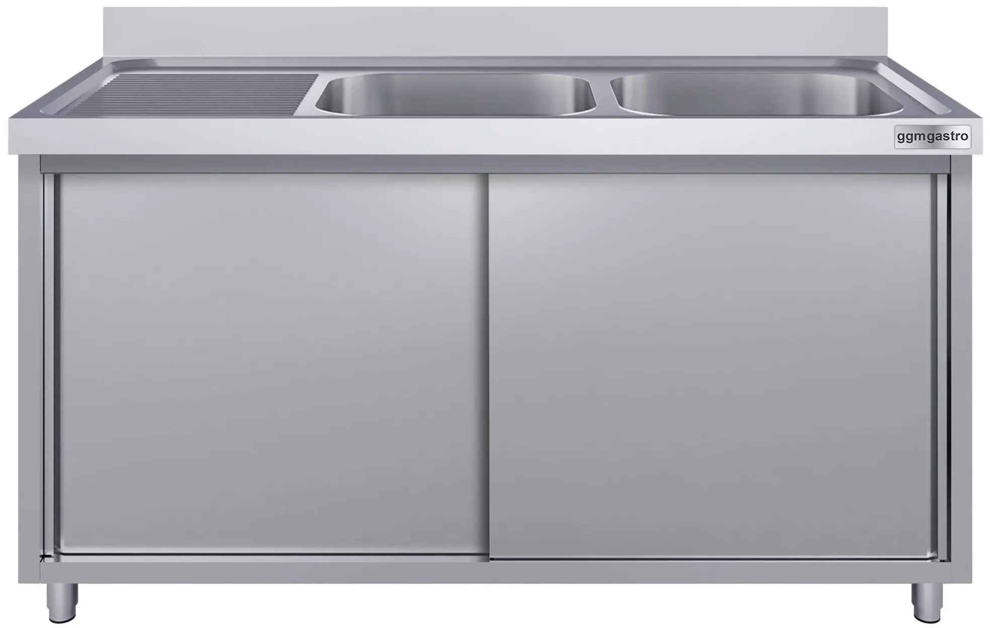 Стол-тумба с мойкой GGM Gastro SSK187BR2#ECO (Inox) - 2