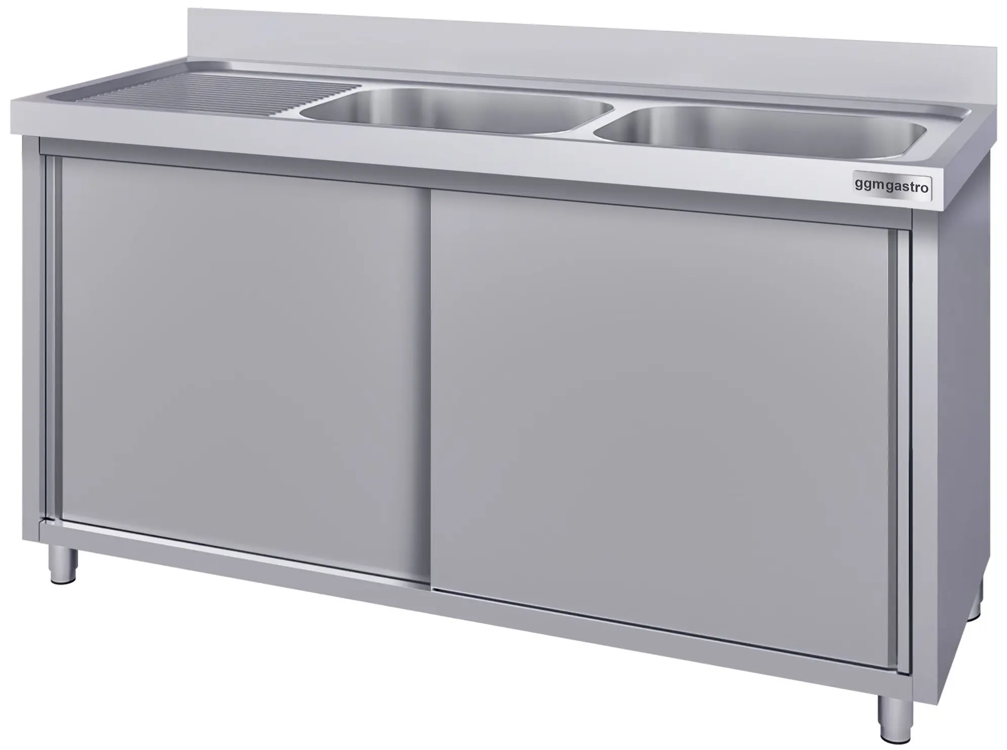 Стол-тумба с мойкой GGM Gastro SSK187BR2#ECO (Inox) - 3
