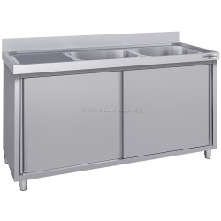 Стол-тумба с мойкой GGM Gastro SSK187BR2#ECO (Inox)