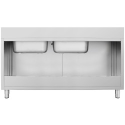 Стол-тумба с мойкой GGM Gastro SSK187BR2#ECO (Inox) Thumb