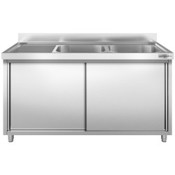 Стол-тумба с мойкой GGM Gastro SSK187BR2 (Inox) Thumb