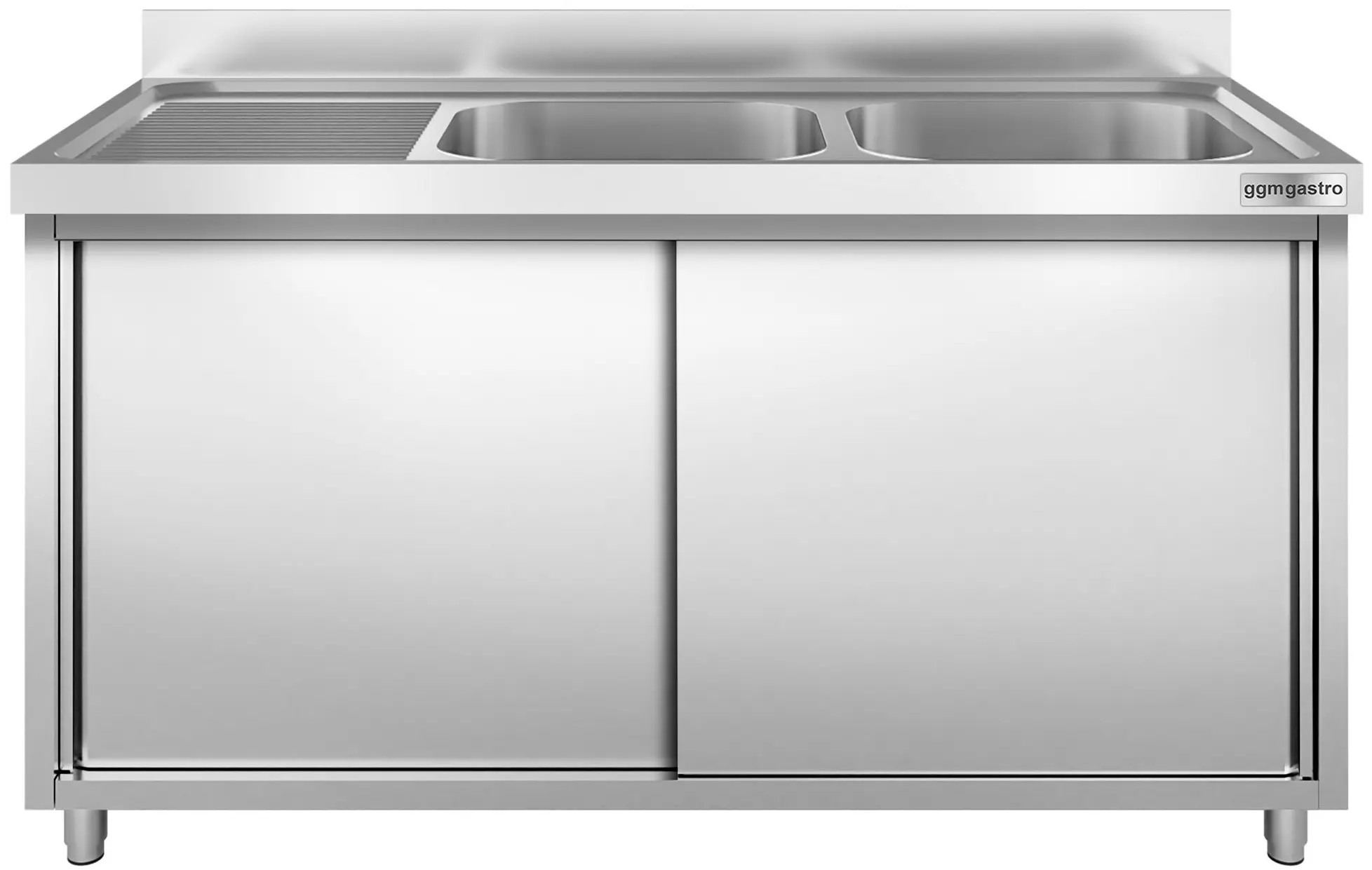 Стол-тумба с мойкой GGM Gastro SSK187BR2 (Inox) - 2