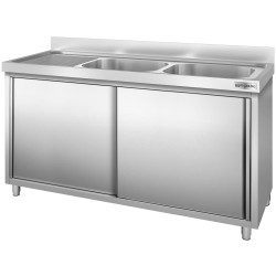 Стол-тумба с мойкой GGM Gastro SSK187BR2 (Inox) Thumb