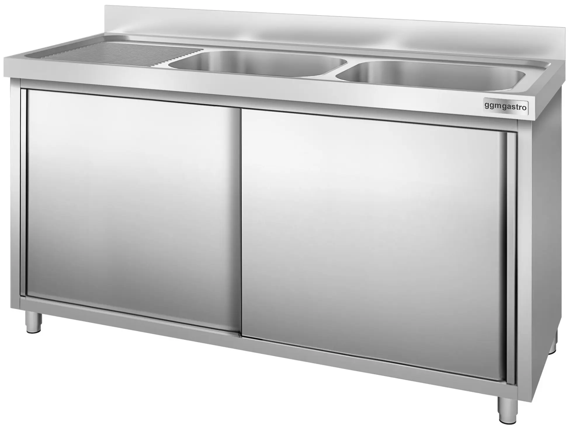 Стол-тумба с мойкой GGM Gastro SSK187BR2 (Inox) - 3