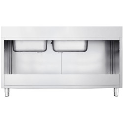 Стол-тумба с мойкой GGM Gastro SSK187BR2 (Inox) Thumb
