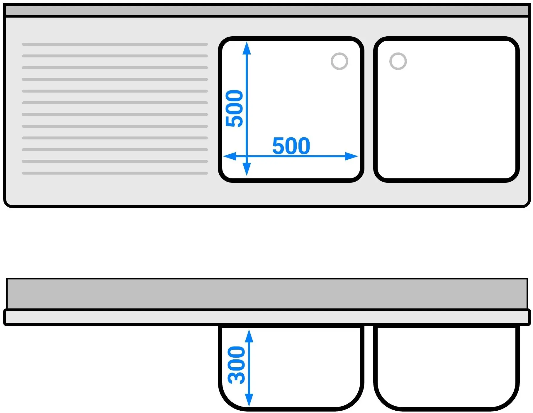 Стол-тумба с мойкой GGM Gastro SSK187BR2 (Inox) - 6