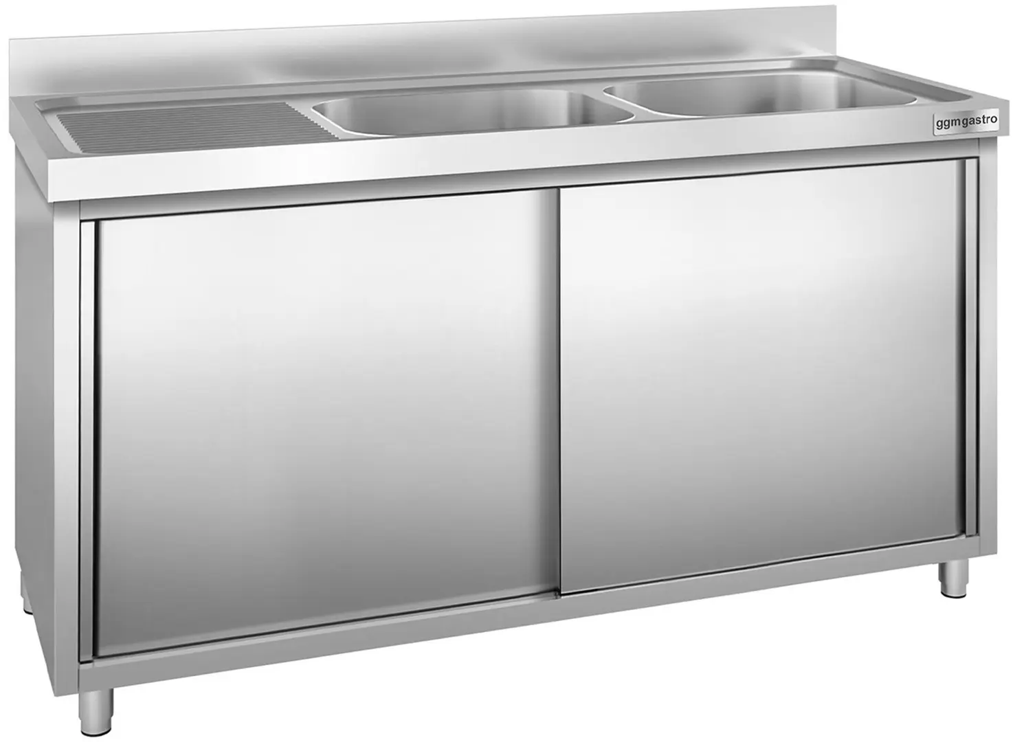 Стол-тумба с мойкой GGM Gastro SSK187BR2 (Inox)
