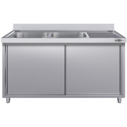 Masa-dulap cu chiuveta GGM Gastro SSK206BL2#ECO (Inox) Thumb