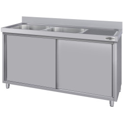 Masa-dulap cu chiuveta GGM Gastro SSK206BL2#ECO (Inox) Thumb