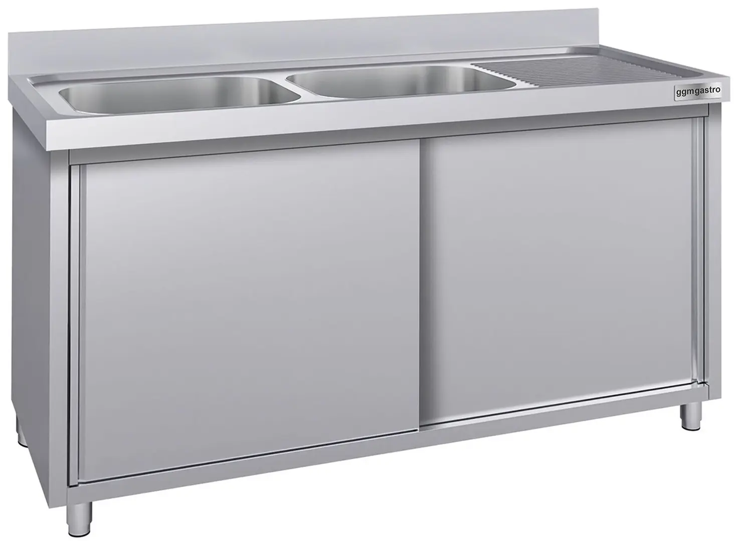 Masa-dulap cu chiuveta GGM Gastro SSK206BL2#ECO (Inox)