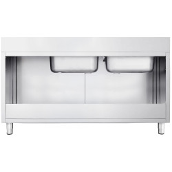 Стол-тумба с мойкой GGM Gastro SSK206BL2 (Inox) Thumb