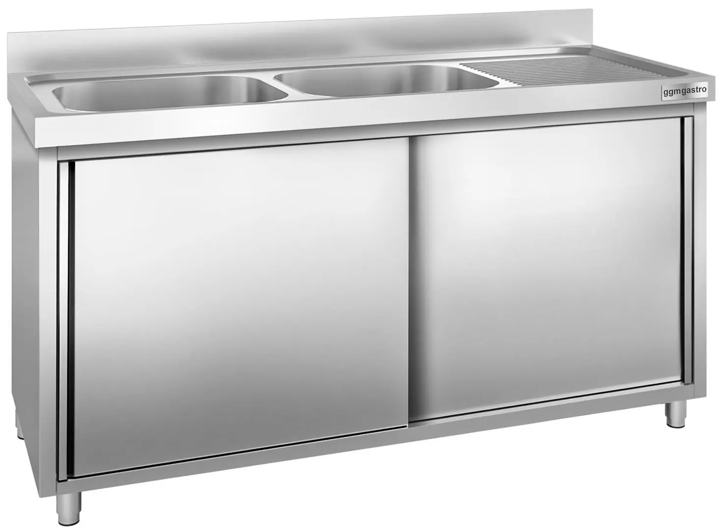Стол-тумба с мойкой GGM Gastro SSK206BL2 (Inox)