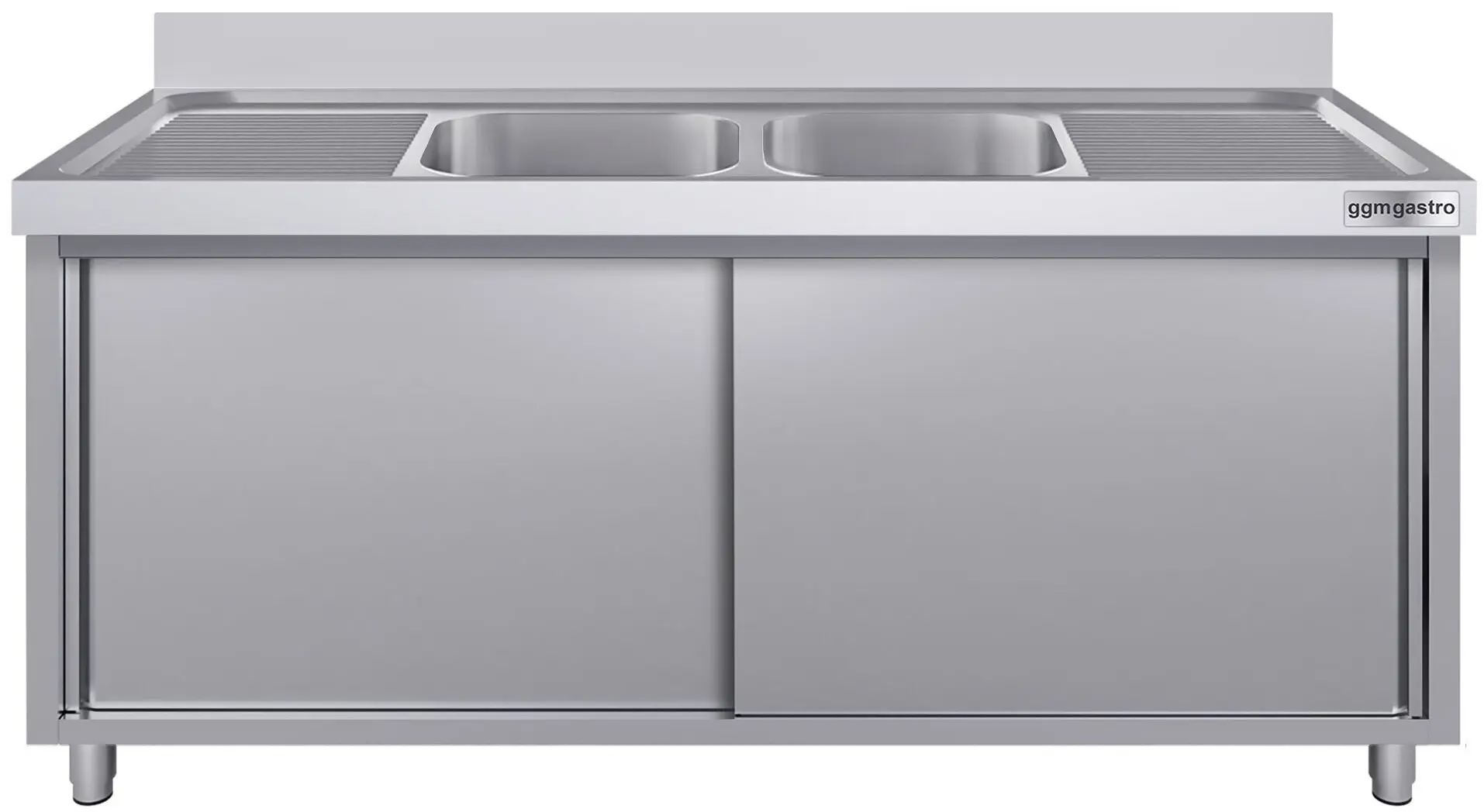Стол-тумба с мойкой GGM Gastro SSK206BM2#ECO (Inox) - 2