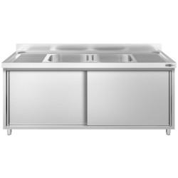 Стол-тумба с мойкой GGM Gastro SSK206BM2 (Inox) Thumb