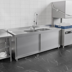 Стол-тумба с мойкой GGM Gastro SSK206BM2 (Inox) Thumb