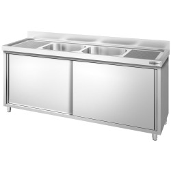 Стол-тумба с мойкой GGM Gastro SSK206BM2 (Inox) Thumb