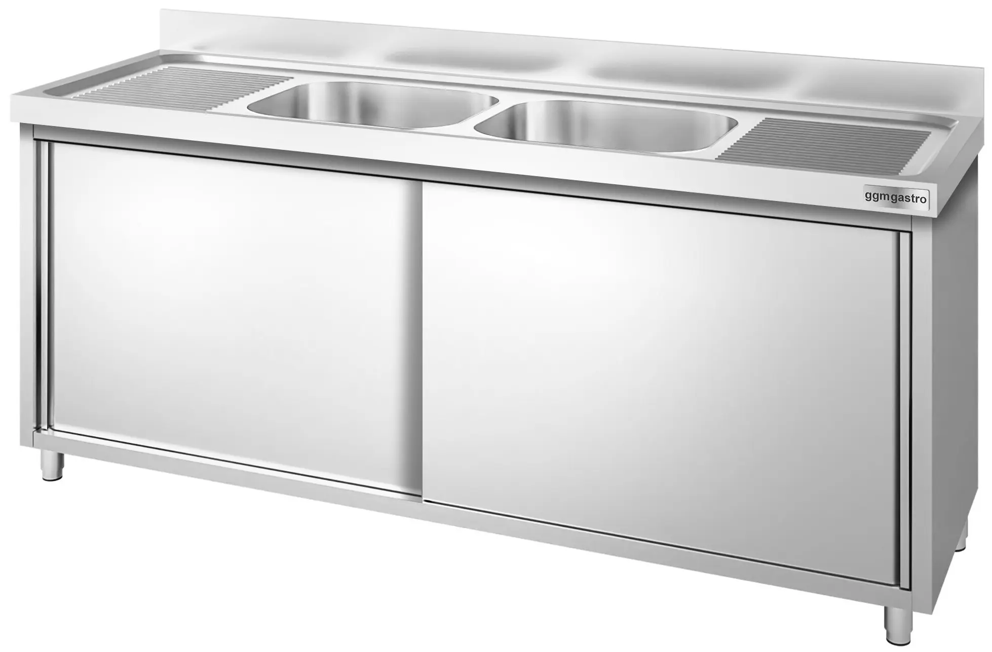 Стол-тумба с мойкой GGM Gastro SSK206BM2 (Inox) - 3
