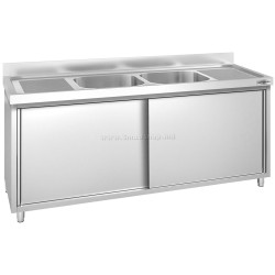 Стол-тумба с мойкой GGM Gastro SSK206BM2 (Inox)