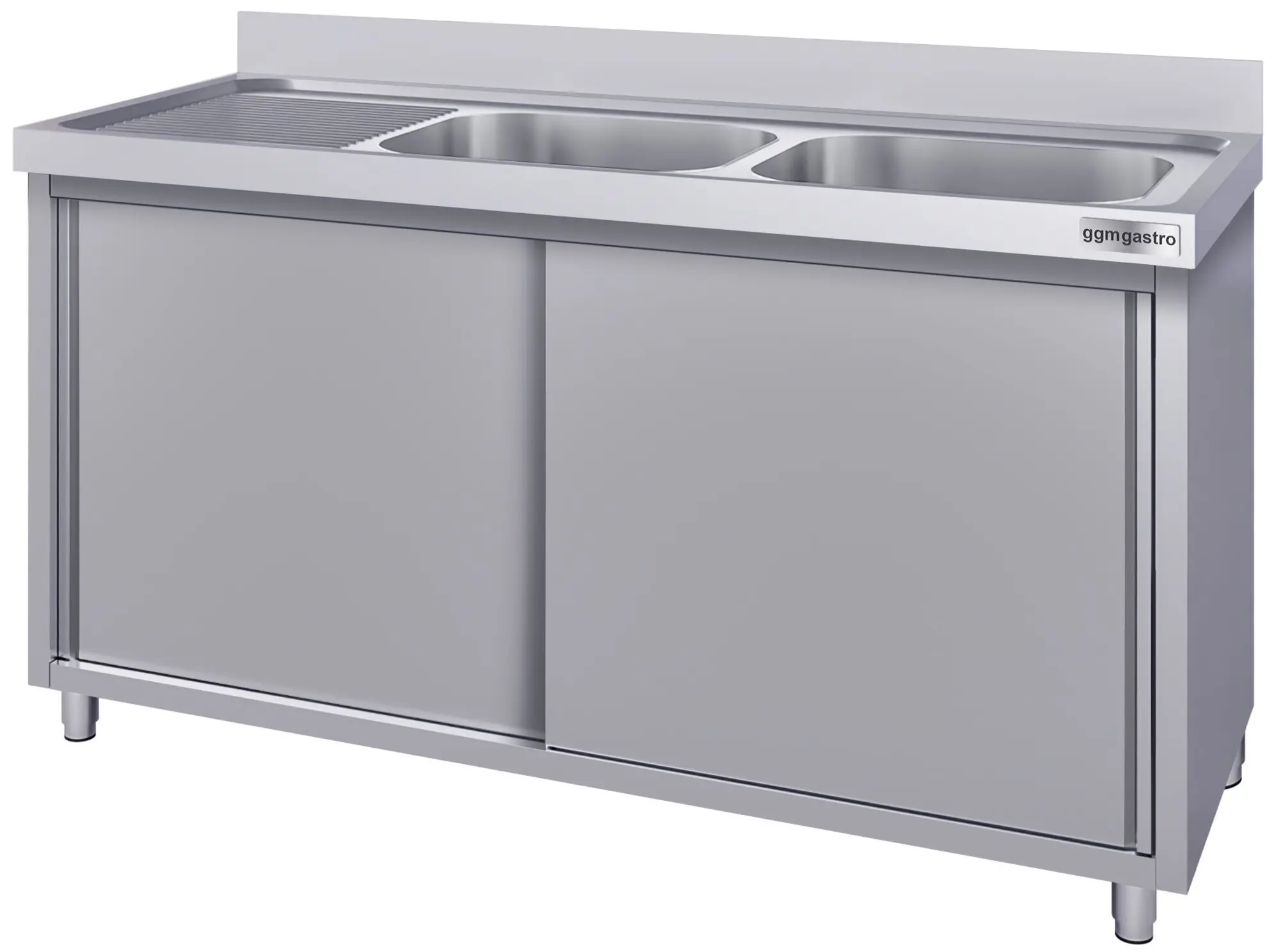 Стол-тумба с мойкой GGM Gastro SSK206BR2#ECO (Inox) - 3