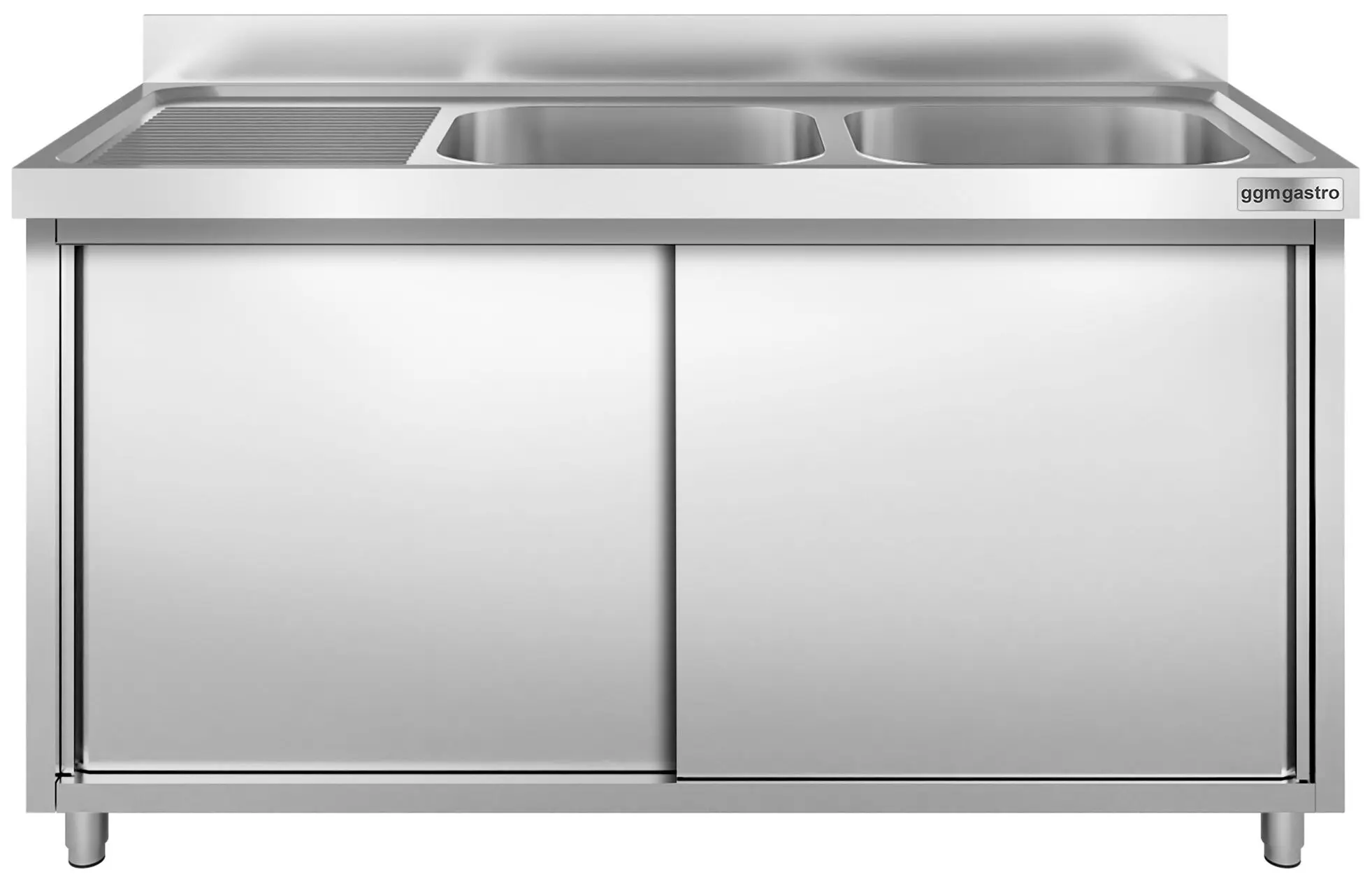 Стол-тумба с мойкой GGM Gastro SSK206BR2 (Inox) - 2