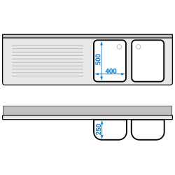 Стол-тумба с мойкой GGM Gastro SSK206BR2 (Inox) Thumb