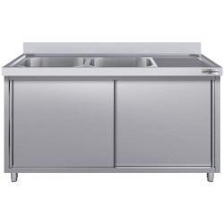 Стол-тумба с мойкой GGM Gastro SSK207BL2#ECO (Inox) Thumb
