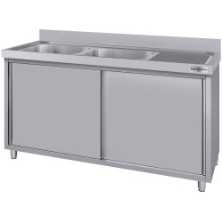 Стол-тумба с мойкой GGM Gastro SSK207BL2#ECO (Inox) Thumb