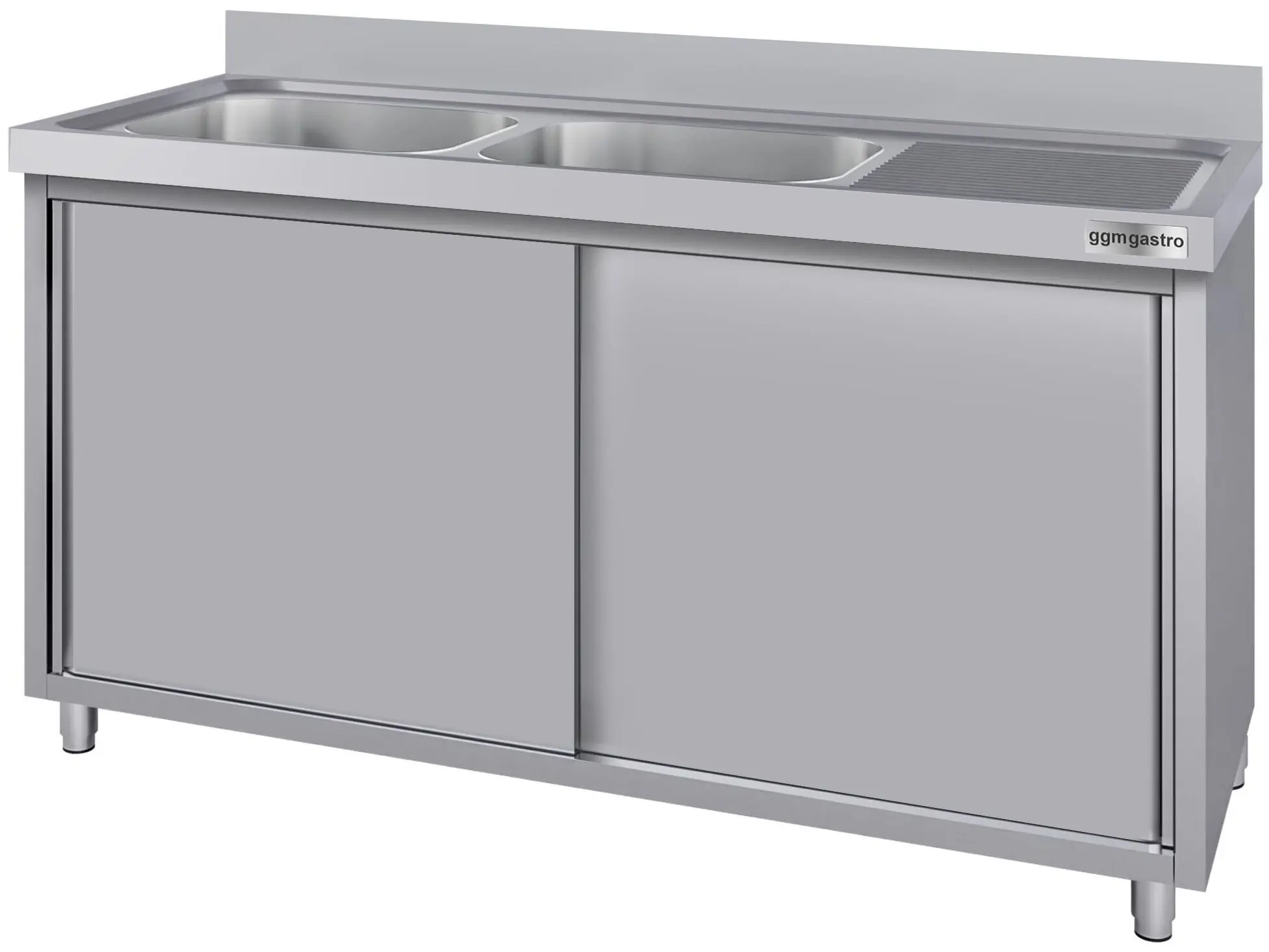 Стол-тумба с мойкой GGM Gastro SSK207BL2#ECO (Inox) - 3