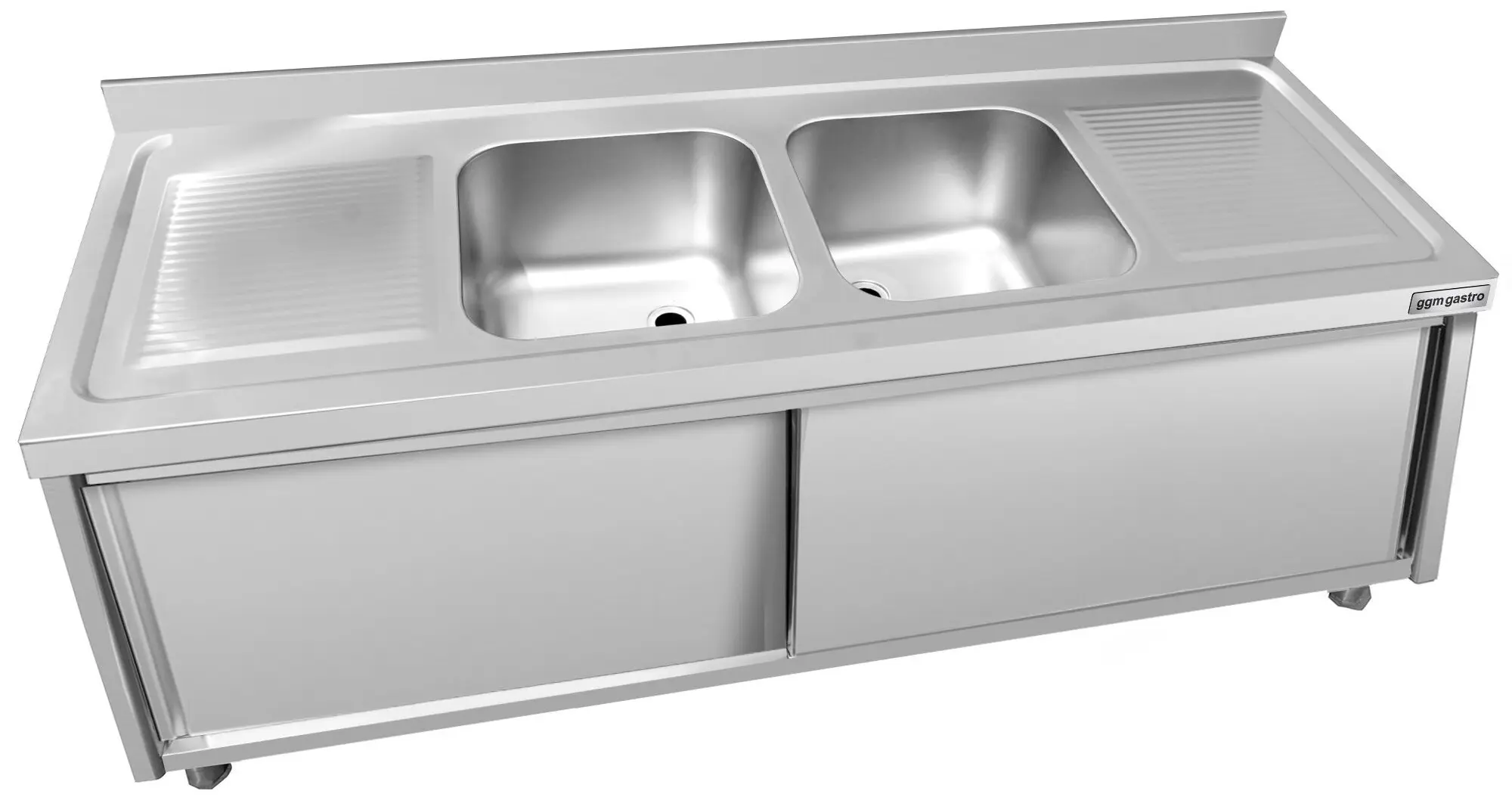 Стол-тумба с мойкой GGM Gastro SSK207BM2#ECO (Inox) - 5