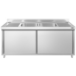 Стол-тумба с мойкой GGM Gastro SSK207BM2 (Inox) Thumb