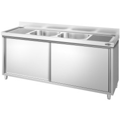 Стол-тумба с мойкой GGM Gastro SSK207BM2 (Inox) Thumb