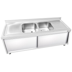 Стол-тумба с мойкой GGM Gastro SSK207BM2 (Inox) Thumb