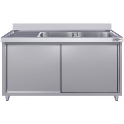 Стол-тумба с мойкой GGM Gastro SSK207BR2#ECO (Inox) Thumb