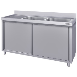 Стол-тумба с мойкой GGM Gastro SSK207BR2#ECO (Inox) Thumb