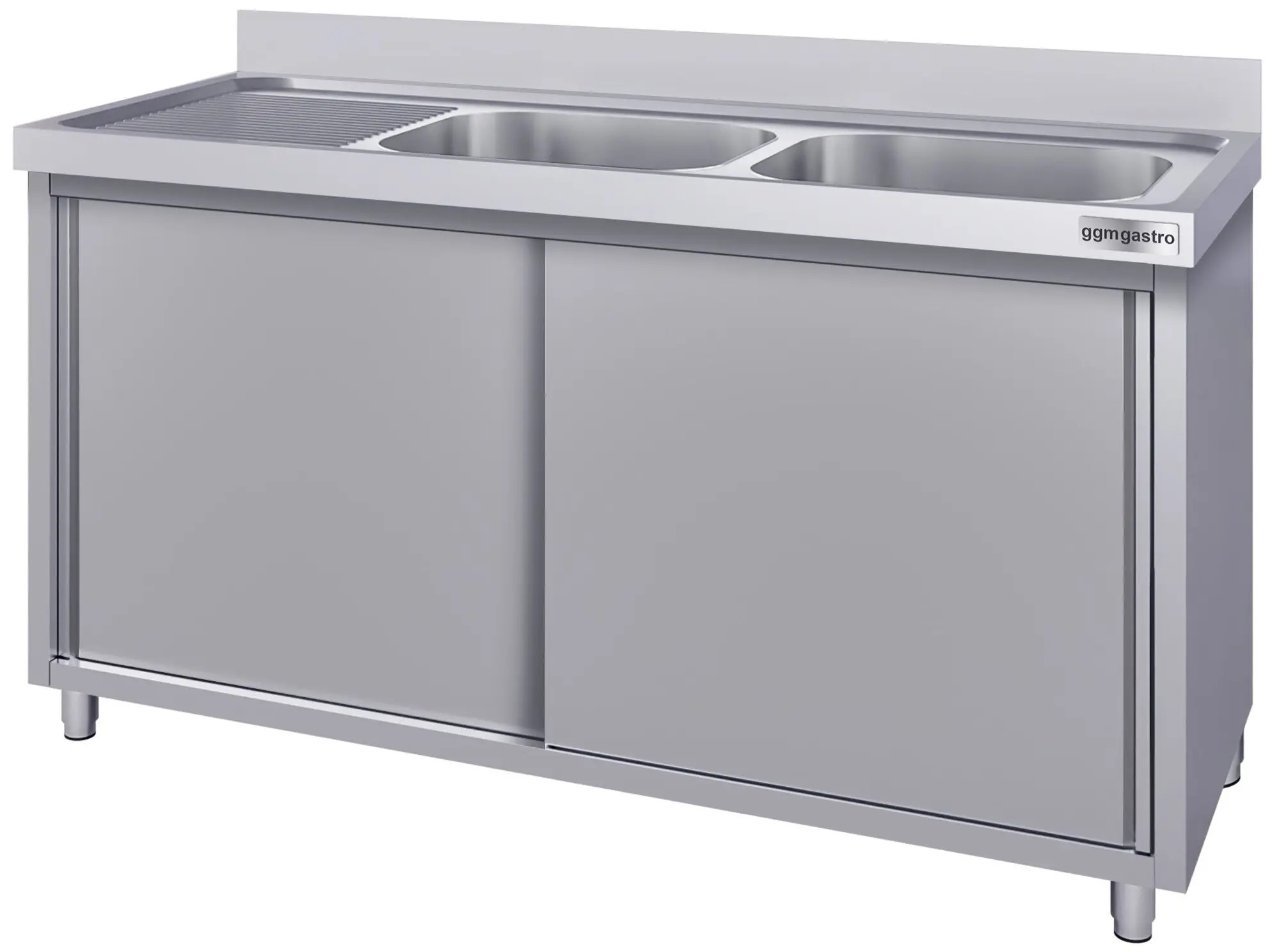 Стол-тумба с мойкой GGM Gastro SSK207BR2#ECO (Inox) - 3