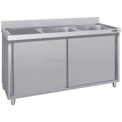 Стол-тумба с мойкой GGM Gastro SSK207BR2#ECO (Inox)