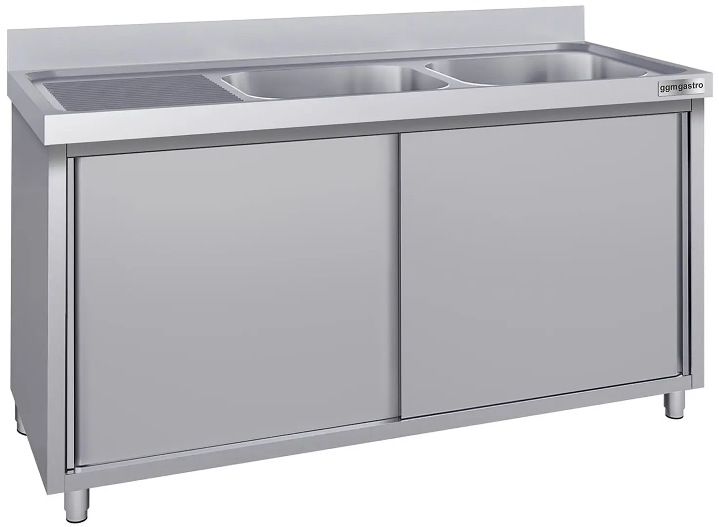 Стол-тумба с мойкой GGM Gastro SSK207BR2#ECO (Inox)