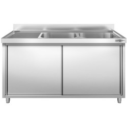 Стол-тумба с мойкой GGM Gastro SSK207BR2 (Inox) Thumb
