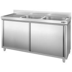 Стол-тумба с мойкой GGM Gastro SSK207BR2 (Inox) Thumb