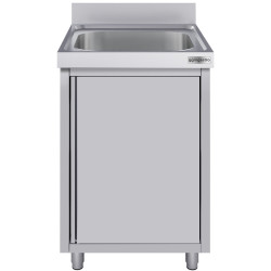 Стол-тумба с мойкой GGM Gastro SSK66BM1#ECO (Inox) Thumb