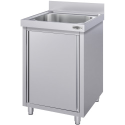 Стол-тумба с мойкой GGM Gastro SSK66BM1#ECO (Inox) Thumb